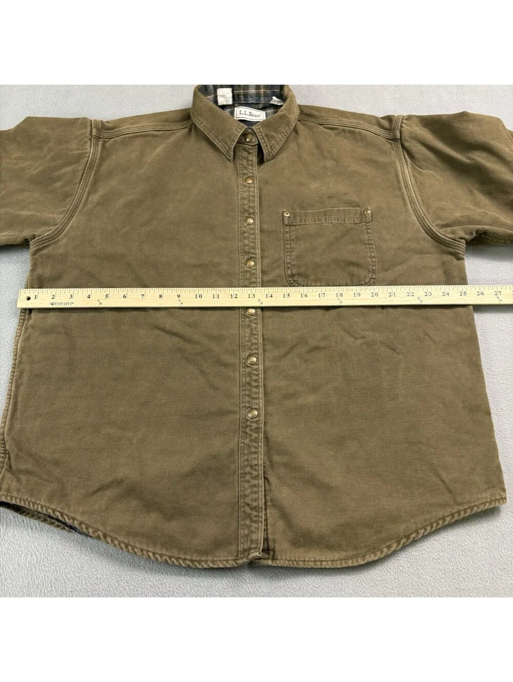 Vintage LL Bean Flannel Lined Hurricane Shirt Jacket Women’s Size XL Shacket